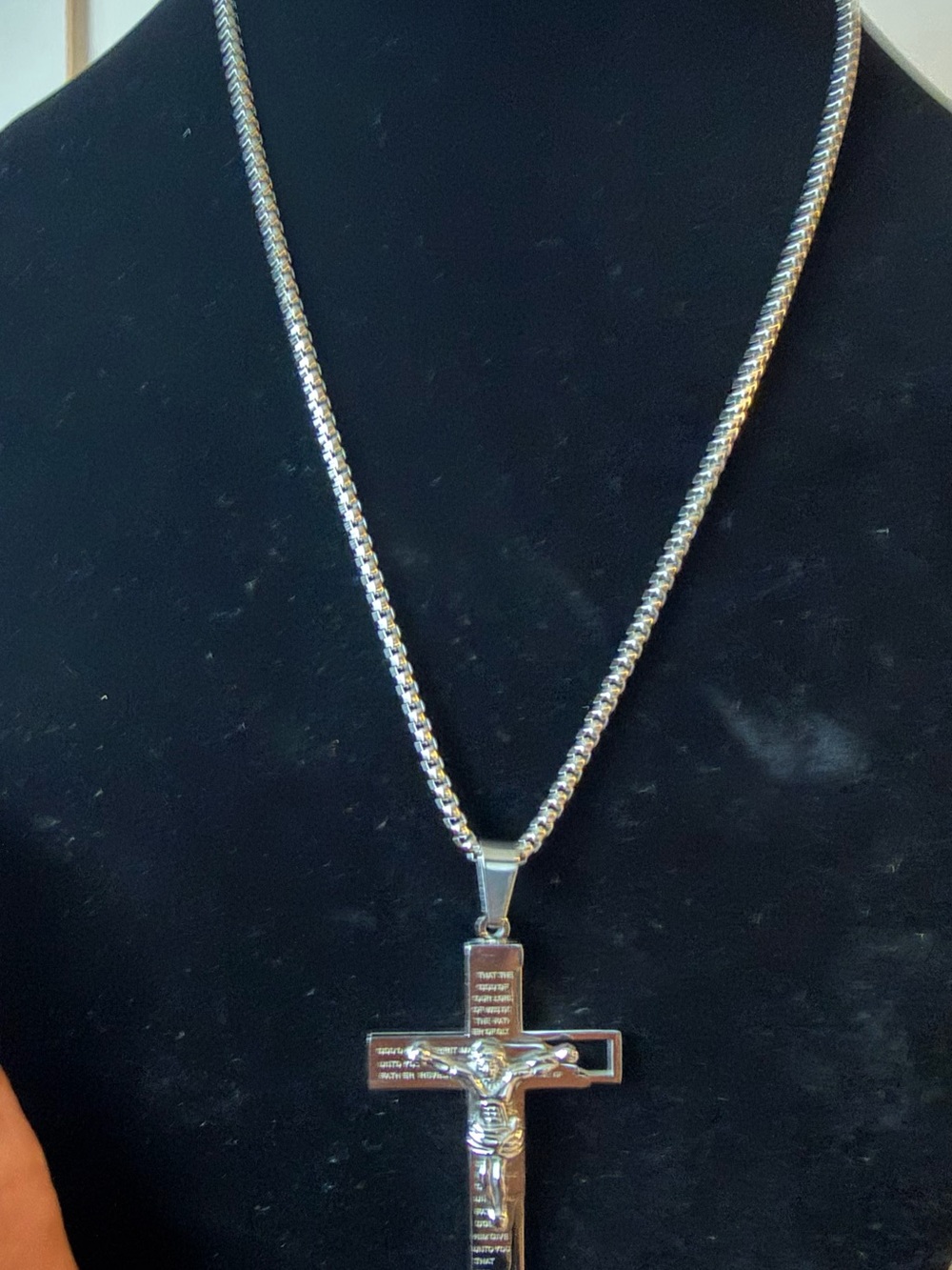 Jesus Cross Pendant β 925 Sterling Silver Plated - Picture 2 of 2